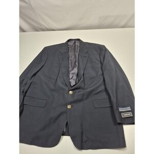 John Alexander Blazer Mens 48R Gray Super 100s Wool Gold Button Sport Coat NWT